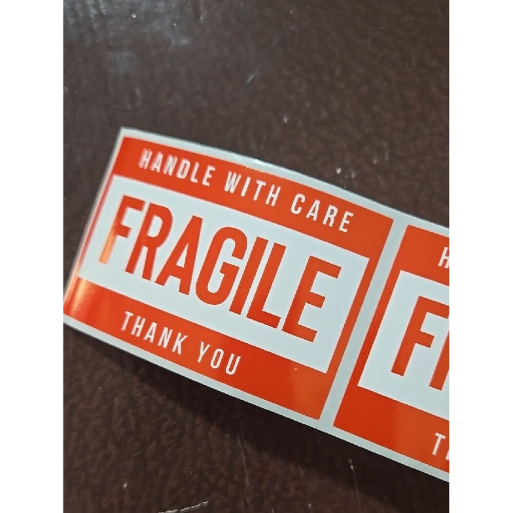 Fragile Stickers Handle With Care Warning Red White Ship Package Sell 10 Count